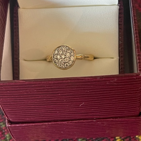 John Hardy 18 k bamboo ring with diamonds. Simple and elegant. - Picture 2 of 10